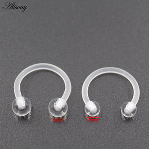 Alisouy 1pc Acrylique Transparent <span class=keywords><strong>Fer</strong></span> à <span class=keywords><strong>Cheval</strong></span> C Clip Lèvre Nez Anneaux Piercing Oreille <span class=keywords><strong>Tragus</strong></span> Septum Helix Cartilage Boucles d'oreilles Bijoux de Corps - Product Image 2