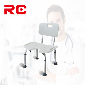 Silla de Ducha Ajustable en Altura para Personas Mayores con Respaldo, Asiento para Discapacitados, para Terapia de Rehabilitación, Metálica, 180 kg - Product Image 1