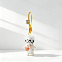 Porte-clés Poupée Mouton en Peluche avec Tenue Imperméable, Design Anime Doux et Mignon, Breloque de Sac, Pendentif Décoratif pour Sac à Dos et Sac à Main