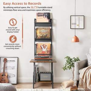 Mesa <span class=keywords><strong>de</strong></span> almacenamiento <span class=keywords><strong>de</strong></span> vinilo, soporte giratorio con soporte para <span class=keywords><strong>discos</strong></span>, estante <span class=keywords><strong>de</strong></span> exhibición <span class=keywords><strong>de</strong></span> vinilo, soporte para tocadiscos, estante organizador <span class=keywords><strong>de</strong></span> gabinete - Product Image 3