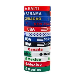 Bracelet en silicone pour fans de football 2026, drapeaux des équipes nationales (Argentine, Brésil, Allemagne), design unisexe tendance, imprimé pour les événements - Product Image 5