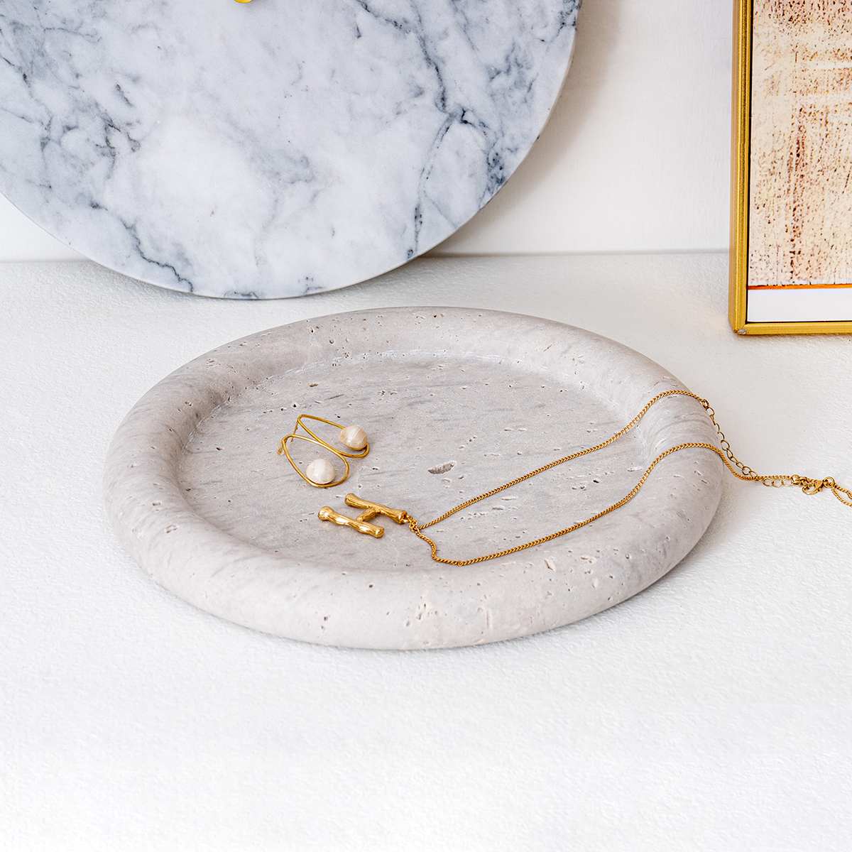 Vintage White Travertine Marble Home Hotel Decoration Religious Round Ornament Stone Decor Plate oriental decorative plates Religious Round Ornament Stone Decor Plate Vintage,White,Travertine,Decoration,Round,Plate,Marble,white,decor plate,decorative plates