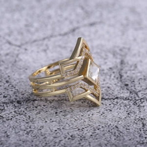 Anello Esagramma alla Moda, Design Geometrico Minimalista ed Elegante, Gioiello da Donna per Uso Quotidiano - Product Image 5