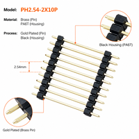 Conector de pines desmontable personalizado de 2.54 mm y conector de pines redondos de 2.54 mm de 2 filas para conectores de pines