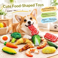 Jouets en toile pour animaux de compagnie en forme de nourriture, réalistes et mignons, avec son intégré, couineurs, pour le nettoyage des dents, durables, vente en gros transfrontalière