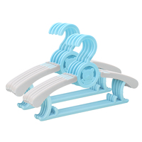 Cintre rétractable pour vêtements enfants, lot de 3, ours de dessin animé, mignon, réglable, suspension pour vêtements, support en plastique