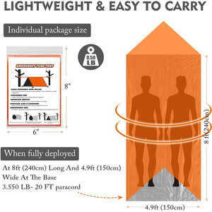 <span class=keywords><strong>Tente</strong></span> <span class=keywords><strong>de</strong></span> survie d'urgence en mylar thermique en feuille d'aluminium PE imperméable pour 2 personnes - Product Image 3