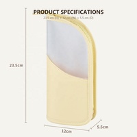 Sac de rangement pour pinceaux de maquillage de voyage en gros, étanche, transparent, en cuir PU, avec fermeture éclair, pochette cosmétique personnalisable avec logo