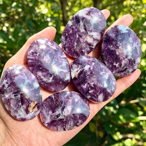 Pierre de Mica Violette en Gros, Pierre de Palmier Polie, Figurine Gravée, Totem, Croix, Art Populaire, Décoration d'Intérieur, Cristal de Guérison Reiki - Product Image 5