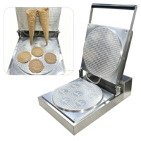 Machine à cornets de crème glacée à motifs personnalisés, plaques en aluminium, équipement pour cornets de gaufres croustillantes en sucre, pour usage commercial