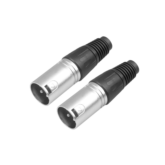3-Pin XLR Silver Mic Microphone Audio Adapter Connector Male Plug + Female Socket 3 Pin XLR Plug Pro Adapter Connector XLR