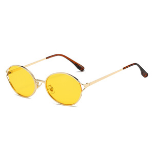 Lunettes de soleil à monture complète circulaire, monture dorée, verres noirs, protection UV400, unisexe, tendance, pour les voyages et les soirées - Product Image 5