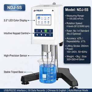 Viscosimètre Rotatif Numérique NDJ-5S 1-100000 MPas, Rotor 4 Vitesses, Testeur de Viscosité pour Revêtements, Peintures, Encres et Liquides, Usage Laboratoire - Product Image 2