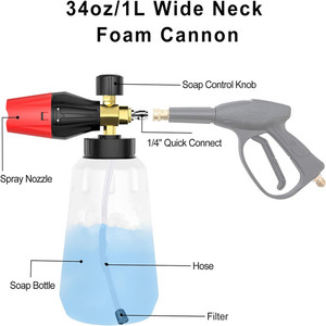 Bomba de espuma Blaster Presión manual Rociador de espuma de nieve Rociador de agua, Rociador de jabón presurizado manual Cañón de espuma <span class=keywords><strong>Lavado</strong></span> de autos - Product Image 5