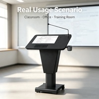 Pupitre multimédia électrique réglable en hauteur avec écran tactile interactif pour salle de classe, conférence, éducation