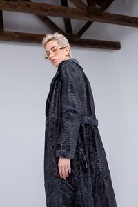 Cappotto Lungo Antivento in Lana d'Agnello Stile Vintage Pulinda Autunno Inverno, Elegante <span class=keywords><strong>Marrone</strong></span> in Lana Persiana con Scollo a V e Chiusura Monopetto per Donna - Product Image 2