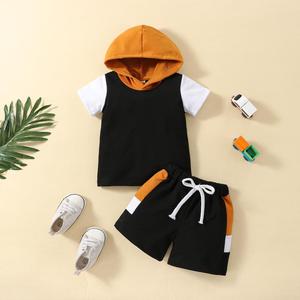 Bộ quần áo mùa hè trẻ em thiết kế riêng, áo khoác có mũ, quần short, dành cho bé trai - Product Image 3
