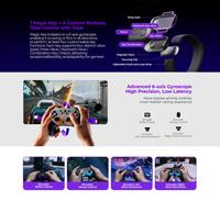 Manette de jeu sans fil LEADJOY Saber Plus, joystick TMR, taux de polling 1000 Hz, double déclencheur, compatible Switch, PC, Android, iOS