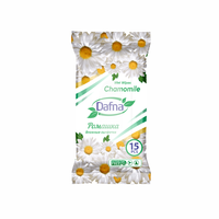 Tisu Basah Dafna M Travel 15 Lembar Lembut Non-Woven untuk Kebersihan Sehari-hari Motif Bunga Ramah Lingkungan Model 32 UZ Asli Grosir
