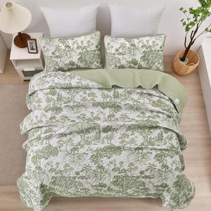 Quilt Set <strong>King</strong> 3 Pieces Printed <strong>Bedspread</strong> Bedding Set Soft Lightweight Microfiber Coverlet Set for All Season - Product Image 3