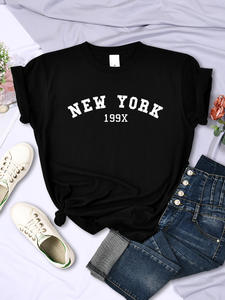 Nueva York 199X personalidad letra camiseta mujer moda marca manga corta Casual cómoda camiseta deporte verano Camisetas - Product Image 6