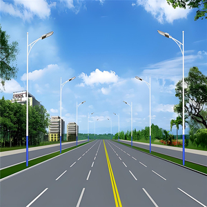 Tùy chỉnh q253b mạ kẽm nhúng nóng ánh sáng đường phố cực với hình nón sơn tĩnh điện tùy chỉnh đèn cực - Product Image 2