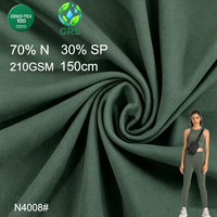 Tissu de yoga extensible double face respirant en maille douce, 30 % nylon, 70 % élasthanne, coupe libre, 210 GSM, livraison rapide, vente en gros