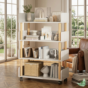 Carrello Portaoggetti a 4 Ripiani con Ruote Frenanti, Grande Capacità per Casa, Soggiorno, Cucina, Ufficio Moderno, Libreria - Product Image 5