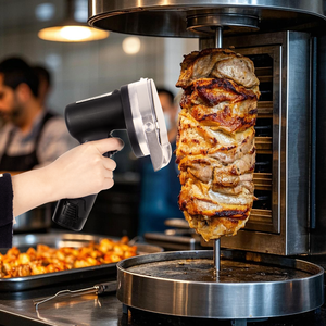Nueva Cortadora Eléctrica de Doner <span class=keywords><strong>Kebab</strong></span> de 80W con Batería de Litio Inalámbrica, Cuchillo Semiautomático para <span class=keywords><strong>Kebab</strong></span> y Shawarma con Grosor Ajustable de 0-8mm - Product Image 2