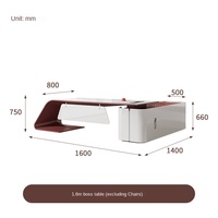 Table de direction luxueuse, moderne, ergonomique et durable pour cadres et dirigeants de haut niveau, avec rangement, en bois.