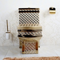 Toilette design de luxe, livraison gratuite, toilettes, couleur or, avec revêtement en céramique, salle de bains