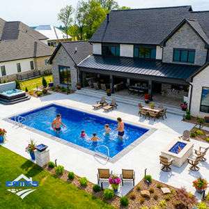 Piscina modular de fibra de vidrio con función de spa, carcasa prefabricada fácil de transportar e instalar para uso en villas o resorts - Product Image 5