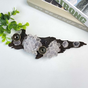 Toptan Yeni Tasarlanmış Doğal Kristal İşlemeli Ahşap Tabanlı El Yapımı Top Standı Süsleri Feng Shui Ev Dekorasyonu - Product Image 6