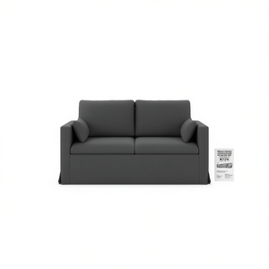 Sofá de tela gris oscuro de 2 piezas, 139 x 78 x 80 cm, juego de sala de estar, diseño moderno minimalista - Product Image 1