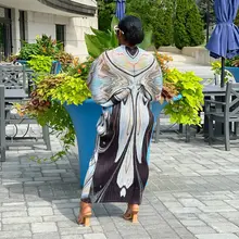 Sharee Fall 2022 Women Dresses V-neck Dolman Sleeves High Waist Oversized Satin Dress