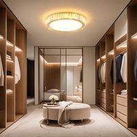 Plafonnier LED moderne de luxe 3 CCT en cristal, luminaire en acier inoxydable à montage en surface pour salon, chambre à coucher, décoration intérieure