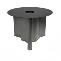 Base de table en métal rainuré de style industriel, résistante à l'usure, avec plaque de montage ronde pour table de maison et de bureau