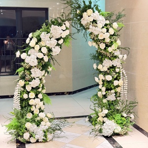 Décoration de toile de fond de mariage, arrangement floral blanc, décoration d'arche, verdure artificielle, fleurs artificielles - Product Image 1