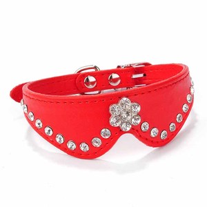 Bling Strass di Cristallo della Pelle Scamosciata di Cuoio Dell'animale Domestico Collare di Cane Fornito Cucciolo Collari Collari Per Cani con 5 Colori - Product Image 1
