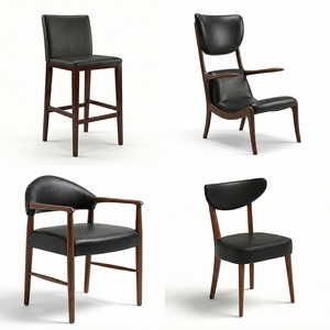 Juego de Mesa Alta y Taburetes de Bar Modernos de Madera Maciza con Respaldo de Escalera y Tapicería Ignífuga para Restaurantes Comerciales, Pubs, Boutiques y Hoteles - Product Image 1