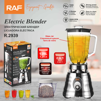 RAF R.2939 Elektrische Blender 750W 1.25L Glazen Kan 20000RPM Vierblads 2-in-1 Mixer Blender voor Sap Smoothie IJs Kruimelen Dranken