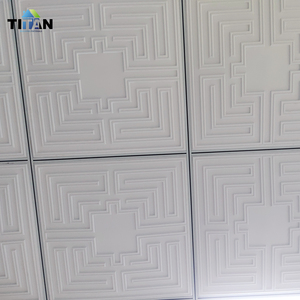Beyaz 2 Ft. X 2 Ft. Glue -up veya Drop-In asma tavan <span class=keywords><strong>3D</strong></span> tasarım Pvc tavan karosu - Product Image 1