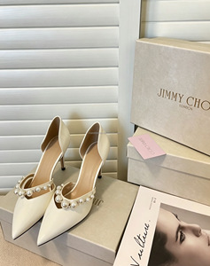 Zapatos de Tacón Alto con Correa de Perlas Inspirados en Diseñadores para Mujer, Zapatos de Tacón de Aguja de Cuero Patentado de Alta Calidad con Plantilla de Cuero Genuino - Product Image 5