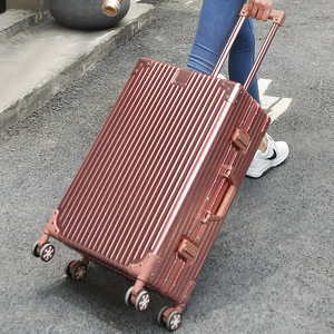 All Aluminum Alloy Trolley Case 26 Inch Spinner <b>Wheel</b> With Lock Business Travel Unisex Solid Color <b>Suitcase</b> - Product Image 2