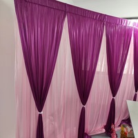 Décoration de toile de fond personnalisable pour fête, draperie de scène de mariage en soie glacée, rideaux de toile de fond pour arche florale 3M*3M