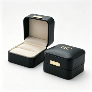 Professional OEM Leather Ring <b>Box</b> Factory Bulk Custom Color PU Jewelry Packaging Case Manufacturer for Jewelry Brand Packaging - Product Image 3