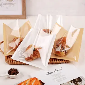 Изготовленная на заказ Печать полиэтиленовая пленка маслостойкая хот-дог гамбургер сэндвич крендель упаковка уникальные бумажные пакеты для еды с окном
