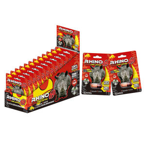 Buste Vuote Personalizzate in Mylar per Pillole Rhino, Ingrandimento del Pene, Miglioramento Sessuale Maschile con Scatola Espositiva in Carta - Product Image 1