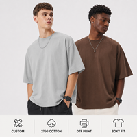 Camisetas de Manga Corta para Hombre, al por Mayor, Premium, 275 g/m², 100% Algodón, Lisas, Estilo Urbano, para Impresión Serigráfica, Corte Holgado
