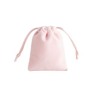 Pochette à bijoux en velours rose de haute qualité pour l'emballage, pochettes à bijoux personnalisables - Product Image 1